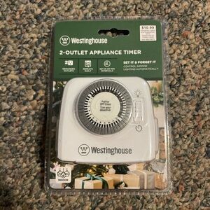 NWT Westinghouse 2-Outlet Appliance Timer white shut off time control watch